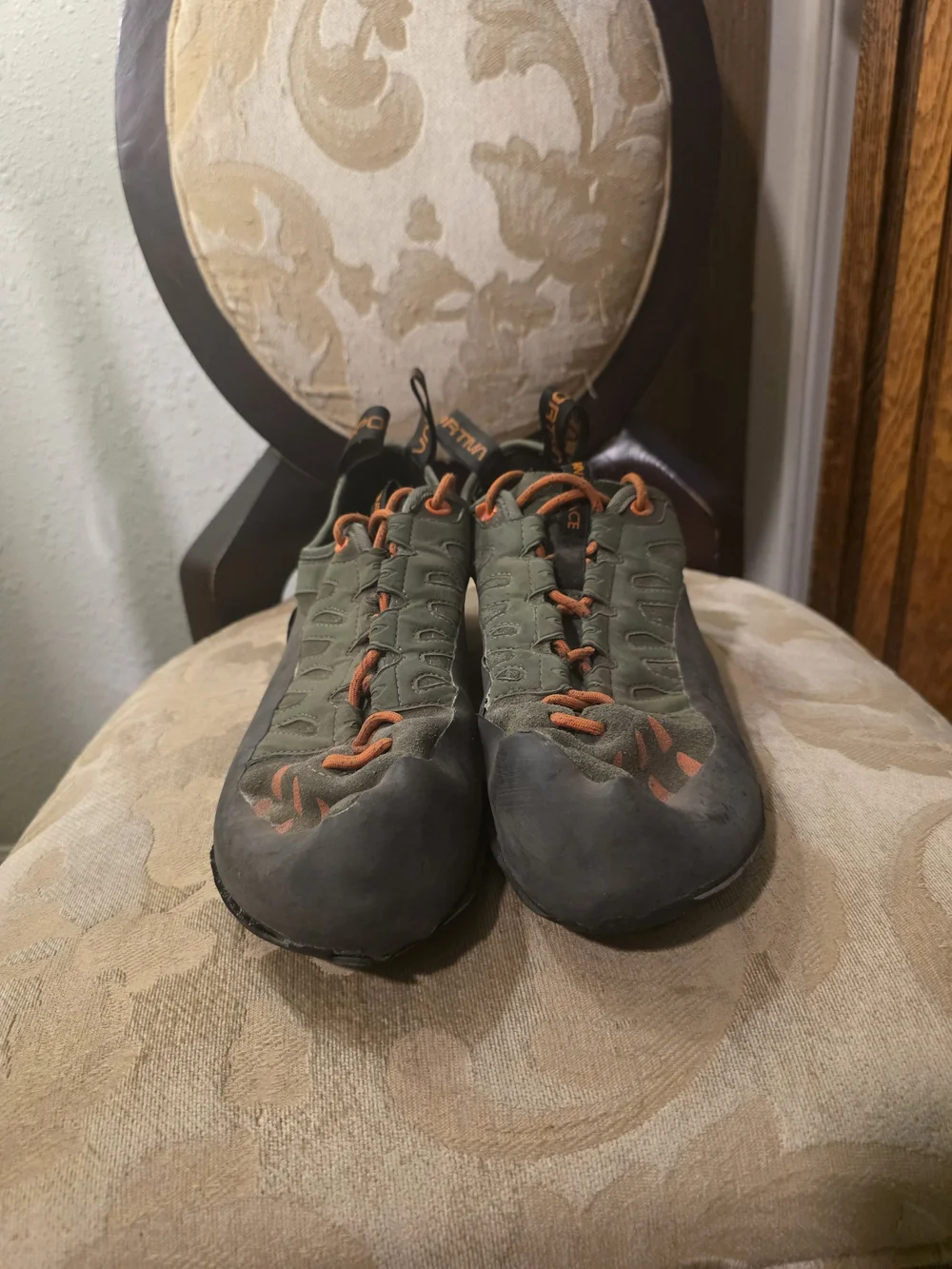 La Sportiva Men's Olive Green and Orange Climbing Shoes